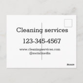 Reinigingsdiensten toevoegen het e-mailadres van d briefkaart (Achterkant)