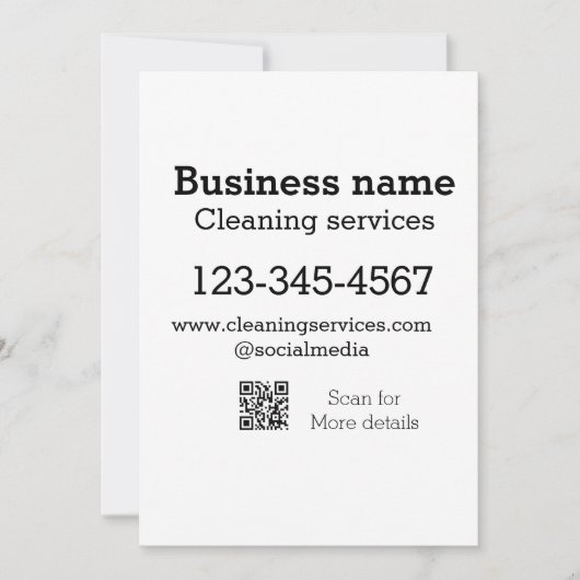 Reinigingsdiensten toevoegen het e-mailadres van d kaart (Voorkant)