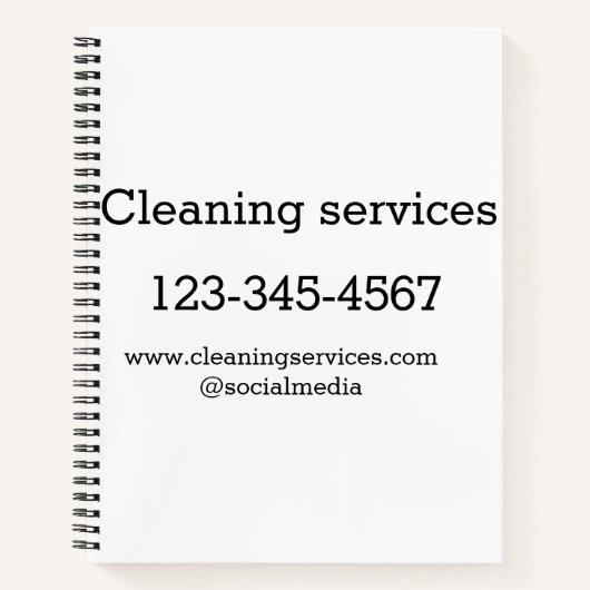 Reinigingsdiensten toevoegen het e-mailadres van d notitieboek (Voorkant)