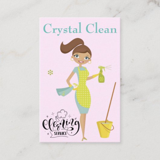 Reinigingsdiensten voor Elegant Cute Crystal Clean Visitekaartje (Voorkant)