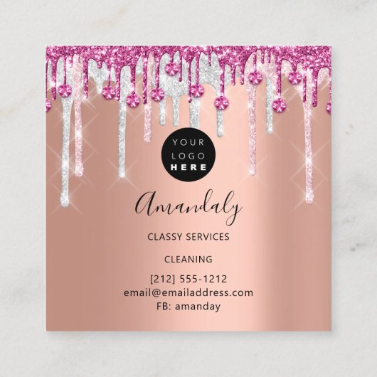 Reinigingsdiensten voor maden in het huis Logo Zil Vierkante Visitekaartje (Achterkant)