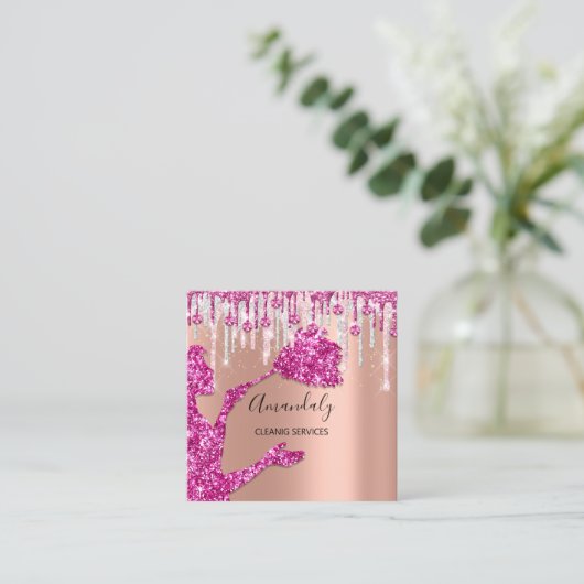 Reinigingsdiensten voor maden in het huis Logo Zil Vierkante Visitekaartje (Staand voorkant)