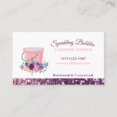 Reinigingsdiensten voor mousserende Floral Pink Bu Visitekaartje (Voorkant)