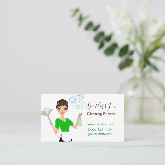 Reinigingsdiensten voor mousserende winkels visitekaartje (Staand voorkant)