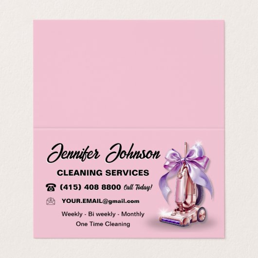 Reinigingsdiensten voor vacuümreinigingsapparatuur visitekaartje (Buitenkant ongevouwen)