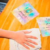 Reinigingsdiensten Wasgoed QR Codo-Logo Holograaf Vierkante Visitekaartje