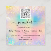 Reinigingsdiensten Wasgoed QR Codo-Logo Holograaf Vierkante Visitekaartje (Achterkant)