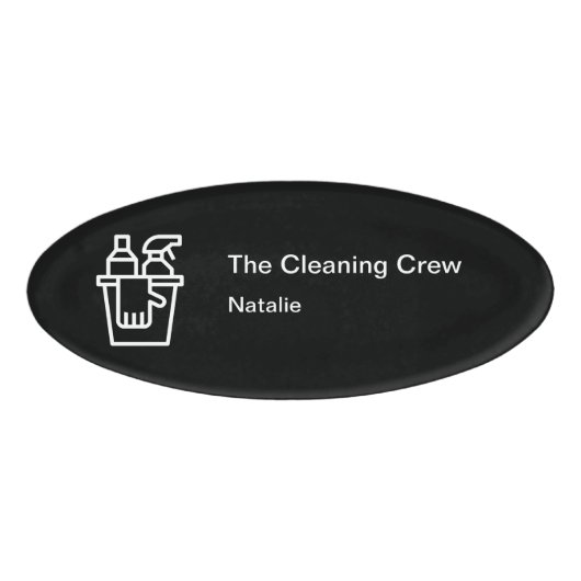 Reinigingsdienstwerknemer Naambadge (Voorkant)