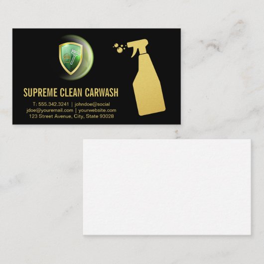 Reinigingsemmer en -ruimte | Spuitfles Visitekaartje (Voorkant / Achterkant)