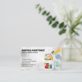 Reinigingsgereedschap en -apparatuur visitekaartje (Staand voorkant)