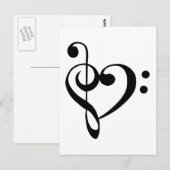 Reinigingshart Treble Clef Base Briefkaart (Voorkant / Achterkant)