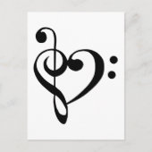 Reinigingshart Treble Clef Base Briefkaart (Voorkant)