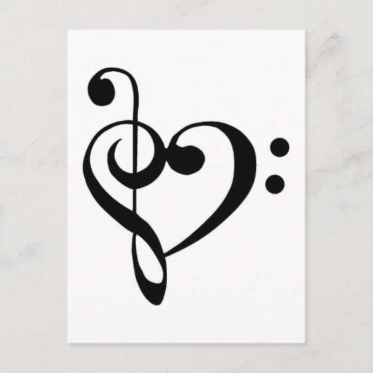 Reinigingshart Treble Clef Base Briefkaart (Voorkant)