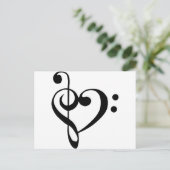 Reinigingshart Treble Clef Base Briefkaart (Staand voorkant)