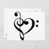 Reinigingshart Treble Clef Base Briefkaart (Voorkant / Achterkant)