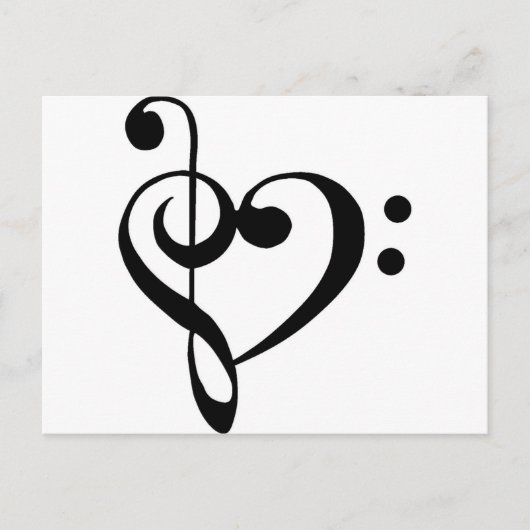 Reinigingshart Treble Clef Base Briefkaart (Voorkant)