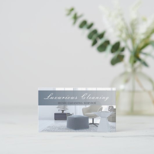 Reinigingshuis - schoonmaakservice Modern Visitekaartje (Staand voorkant)