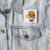 Reinigingsmeisje Vierkante Button 5,1 Cm (In situ)