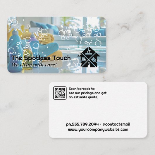 Reinigingsmiddelen | Home Services Visitekaartje (Voorkant / Achterkant)