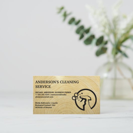 Reinigingsnevel | Diensten van huisschoonmaakster  Visitekaartje (Staand voorkant)