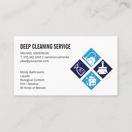 Reinigingsnevel | House Cleaner Icons Visitekaartje (Voorkant)
