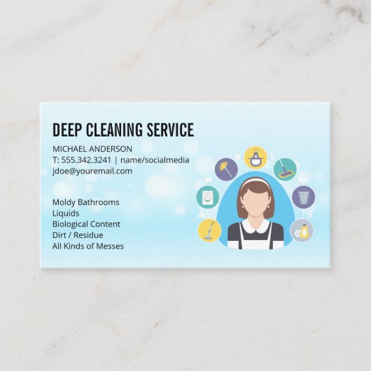 Reinigingsnevel | House Cleaner Logo Visitekaartje (Voorkant)