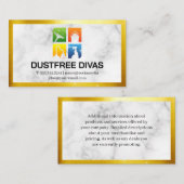 Reinigingspictogrammen | Marmer | Goudgrens | Spar Visitekaartje (Voorkant / Achterkant)