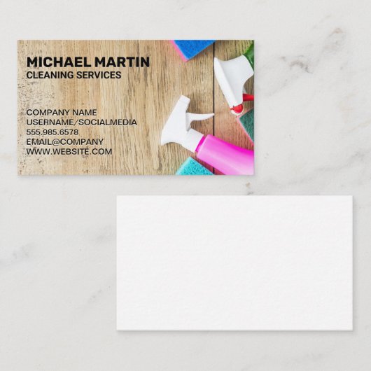 Reinigingsproducten en -diensten visitekaartje (Voorkant / Achterkant)