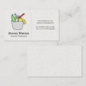 Reinigingsproducten in de emmer visitekaartje (Voorkant / Achterkant)