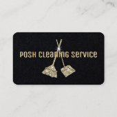 Reinigingsservice Black en Metallic Gold Sjabloon Visitekaartje (Achterkant)