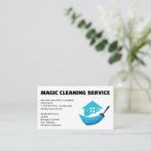 Reinigingsservice | Broom Home Logo Visitekaartje (Staand voorkant)