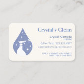 Reinigingsservice Cute Ivory + Blue Spray Droplet Visitekaartje (Voorkant)