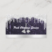 Reinigingsservice Drip Glitter Marble Paars Silver Visitekaartje (Achterkant)