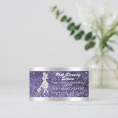 Reinigingsservice Drip Glitter Marble Paars Silver Visitekaartje (Staand voorkant)