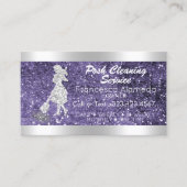 Reinigingsservice Drip Glitter Marble Paars Silver Visitekaartje (Voorkant)