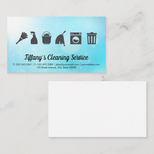 Reinigingsservice | Gereedschap voor het reinigen Visitekaartje (Voorkant / Achterkant)