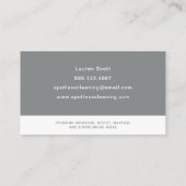 Reinigingsservice Grijze verstuiffles Visitekaartje (Achterkant)