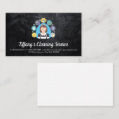 Reinigingsservice | House and Broom Logo Visitekaartje (Voorkant / Achterkant)