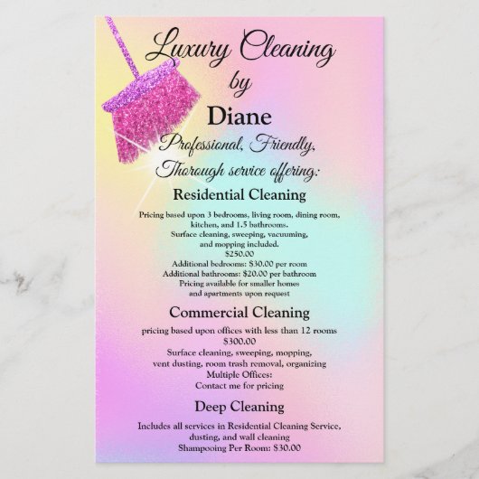 Reinigingsservice House Kantoor houden glasroze QR Flyer (Voorkant)