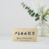 Reinigingsservice | Houtkorrels Visitekaartje (Staand voorkant)