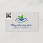 Reinigingsservice | Huis Logo | Qr Scancode Visitekaartje (Voorkant)