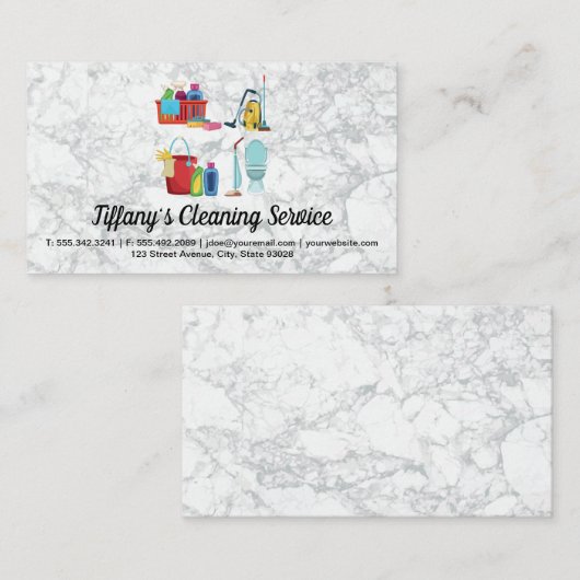 Reinigingsservice | Hulpmiddelen voor bezorgde obj Visitekaartje (Voorkant / Achterkant)