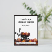 Reinigingsservice in najaar verlaten kaart (Staand voorkant)