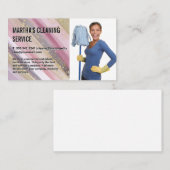 Reinigingsservice | Lady Holding Mop Visitekaartje (Voorkant / Achterkant)