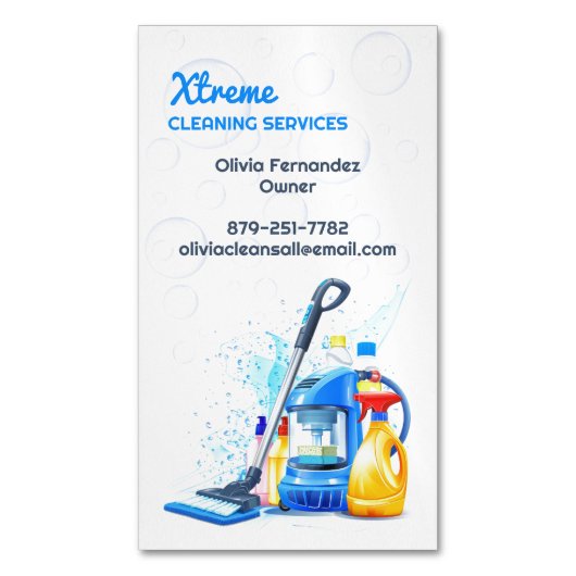 Reinigingsservice Magnetisch Visitekaartje (Voorkant Verticaal)