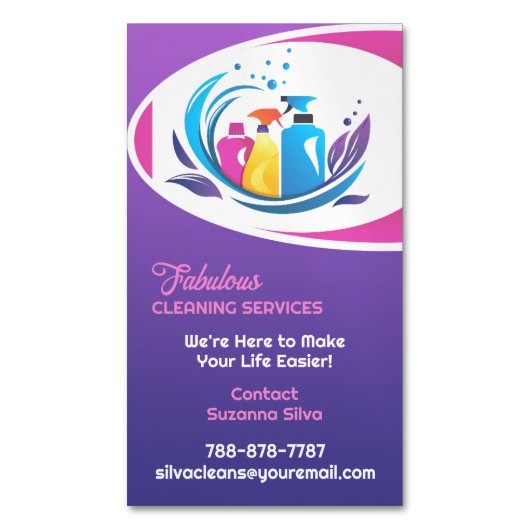 Reinigingsservice Magnetisch Visitekaartje (Voorkant Verticaal)