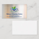 Reinigingsservice | Maid | Huis Logo | Metaal Visitekaartje (Voorkant / Achterkant)