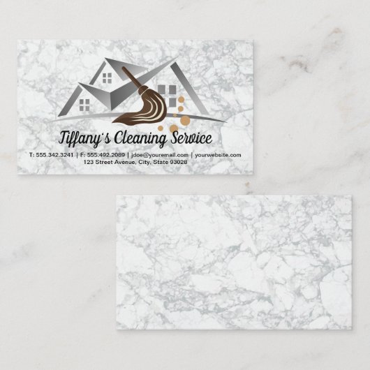 Reinigingsservice | Maid | Mop en Home Visitekaartje (Voorkant / Achterkant)