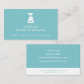 Reinigingsservice met Aqua Blue Spray-fles Visitekaartje (Voorkant / Achterkant)