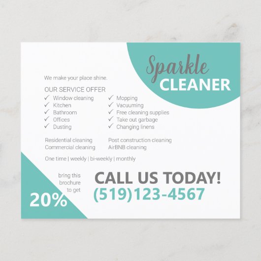 Reinigingsservice Modern Simple Brochure Flyer (Achterkant)